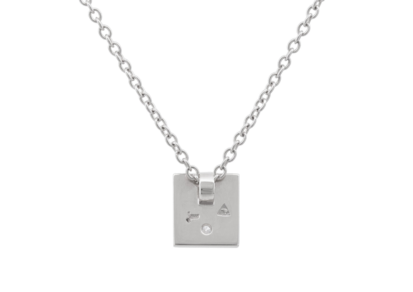 Square Love Stories Diamond Pendant, Sterling Silver