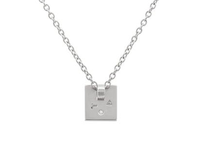 Square Love Stories Diamond Pendant, Sterling Silver