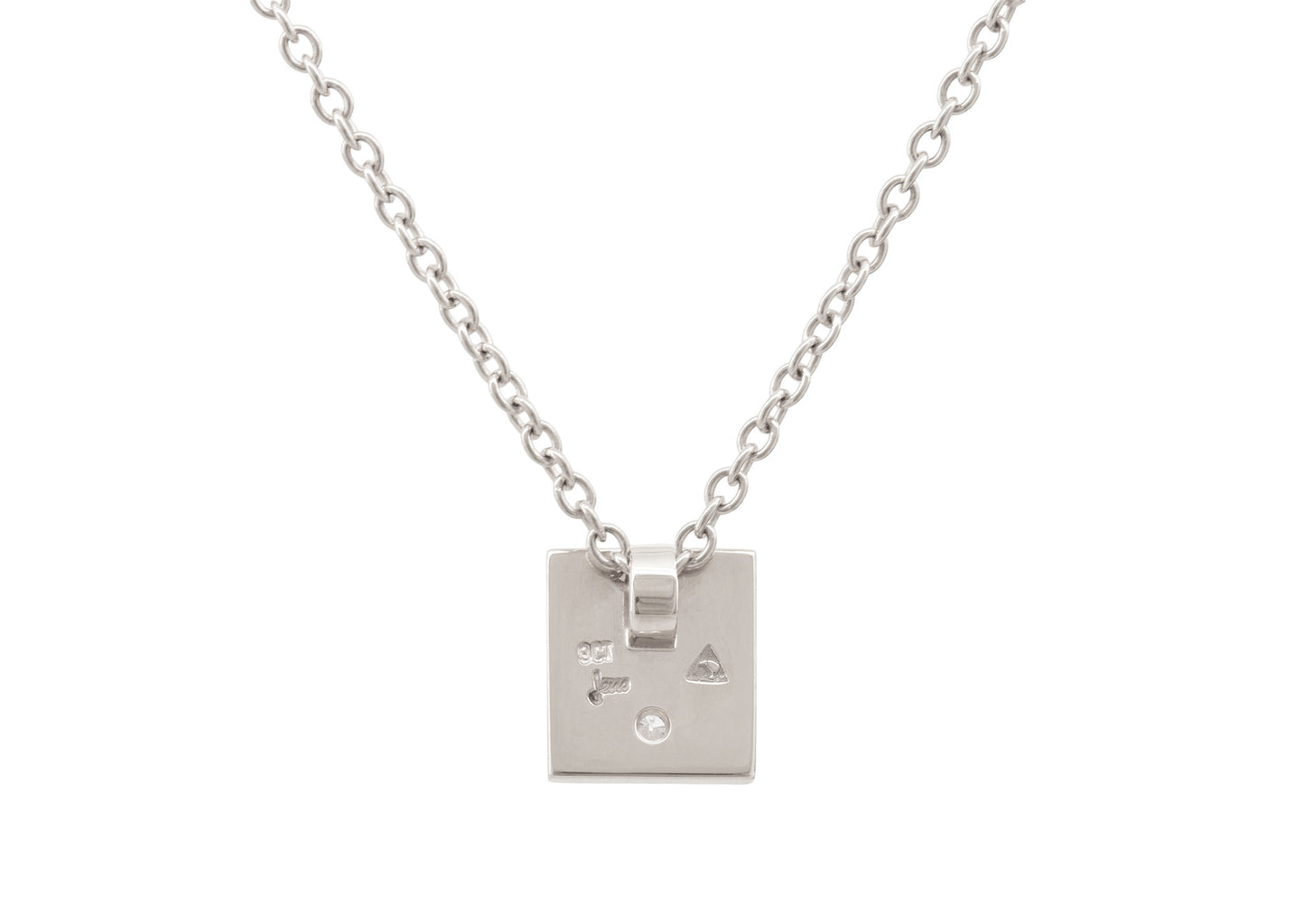 Square Love Stories Diamond Pendant, White Gold & Platinum