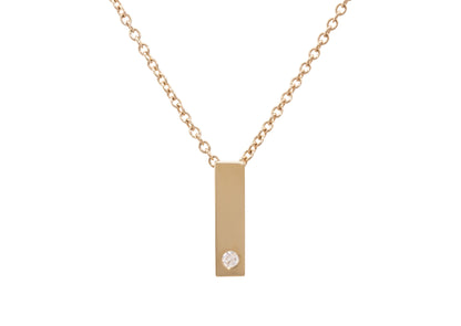 Rectangle Love Stories Diamond Pendant, Yellow Gold