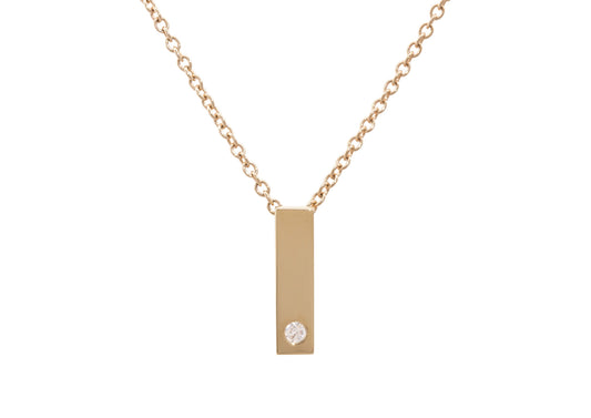 Rectangle Love Stories Diamond Pendant, Yellow Gold