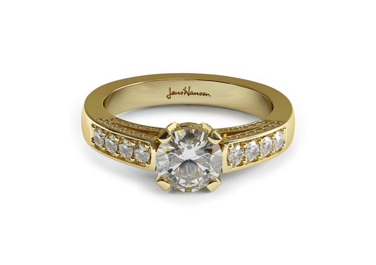 Exquisite Diamond Ring, Yellow Gold