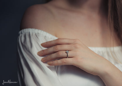 Pear Shaped Diamond Engagement Ring, White Gold & Platinum