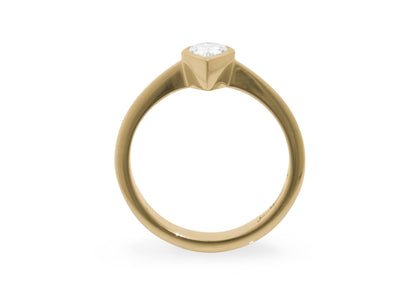 Pear Shaped Diamond Engagement Ring, Yellow Gold