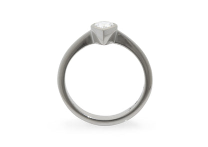 Pear Shaped Diamond Engagement Ring, White Gold & Platinum