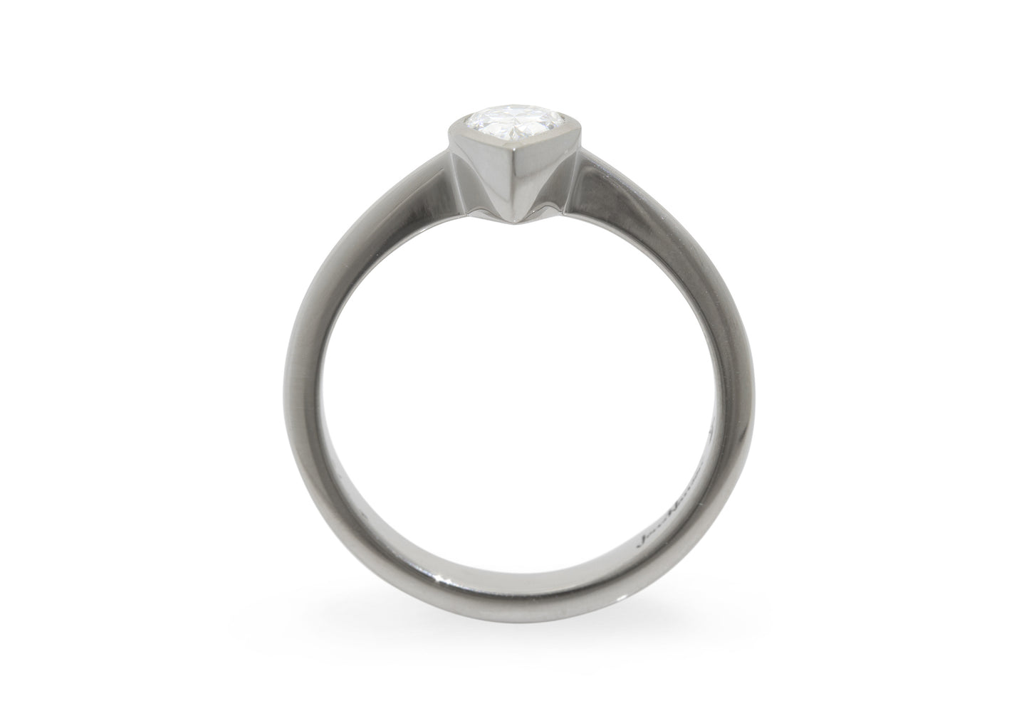 Pear Shaped Diamond Engagement Ring, White Gold & Platinum