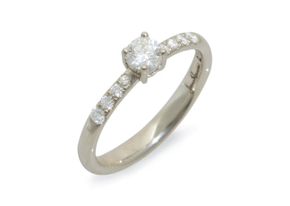 Eros Diamond Engagement Ring, White Gold & Platinum