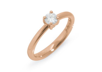 Aria Diamond Engagement Ring, Red Gold