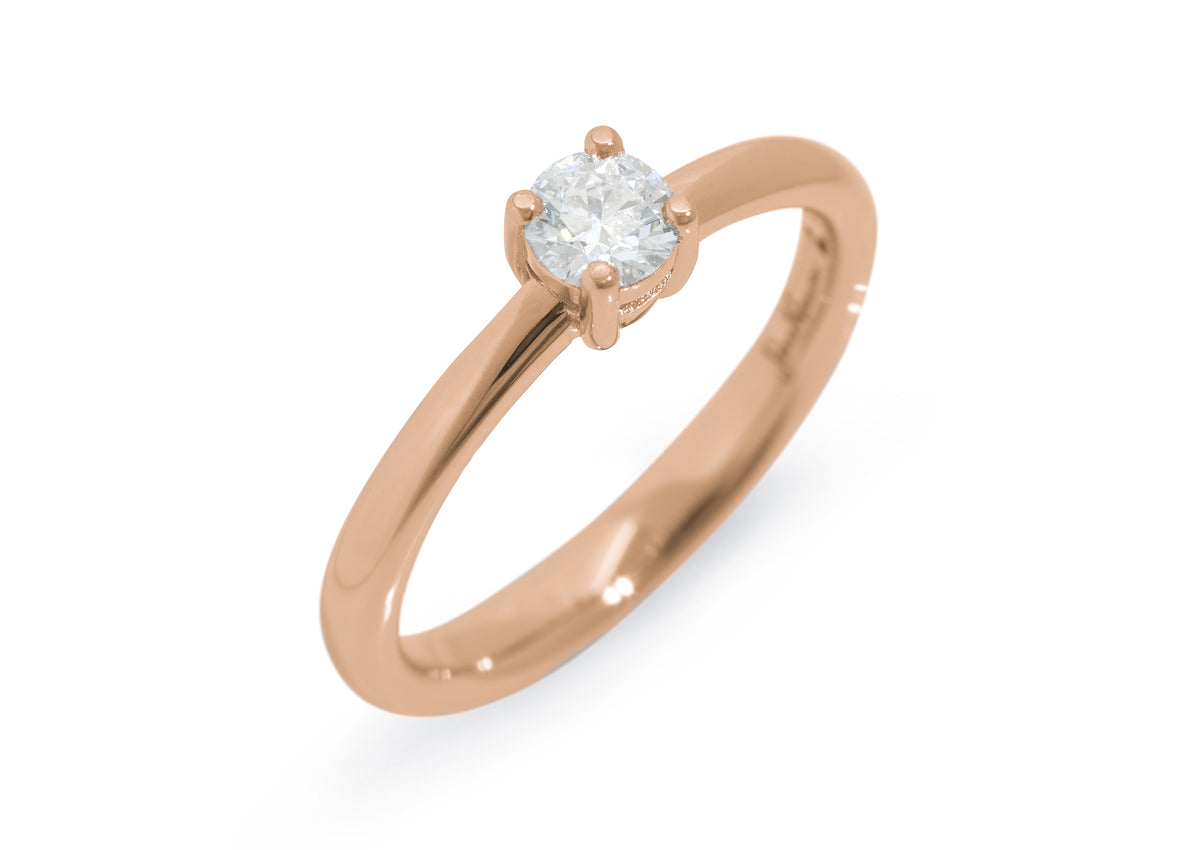 Aria Diamond Engagement Ring, Red Gold