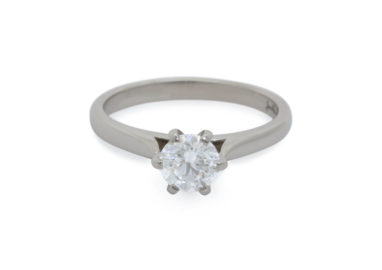 Custom Diamond Cathedral Set Engagement Ring, Platinum