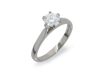 Custom Diamond Cathedral Set Engagement Ring, Platinum