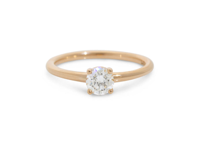 J2735 Diamond Engagement Ring, Red Gold