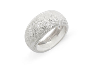 Hand Engraved Ring, Sterling Silver