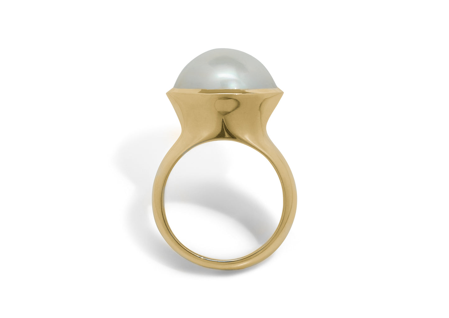 Luminescent Mabe Pearl Ring, Yellow Gold