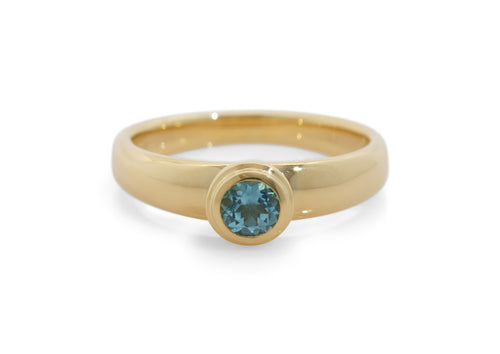 Petite Gemstone Ring, Yellow Gold