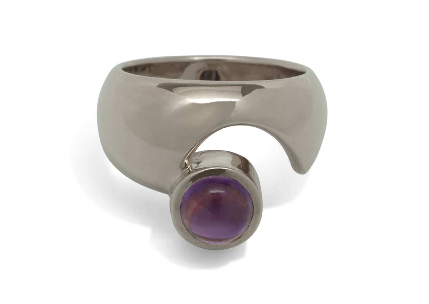 JW208 Cabochon Gemstone Ring, White Gold & Platinum