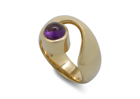 JW208 Cabochon Gemstone Ring, Yellow Gold