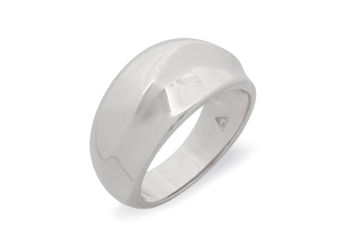 Small Domed Wave Ring, Sterling Silver