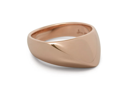 Diagonal Dome Ring, Red Gold