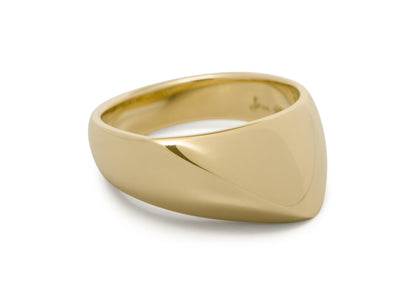 Diagonal Dome Ring, Yellow Gold