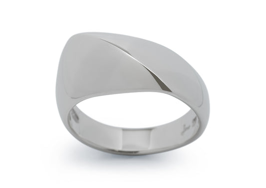 Diagonal Dome Ring, Sterling Silver