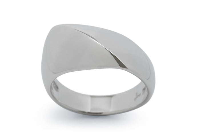 Diagonal Dome Ring, Sterling Silver