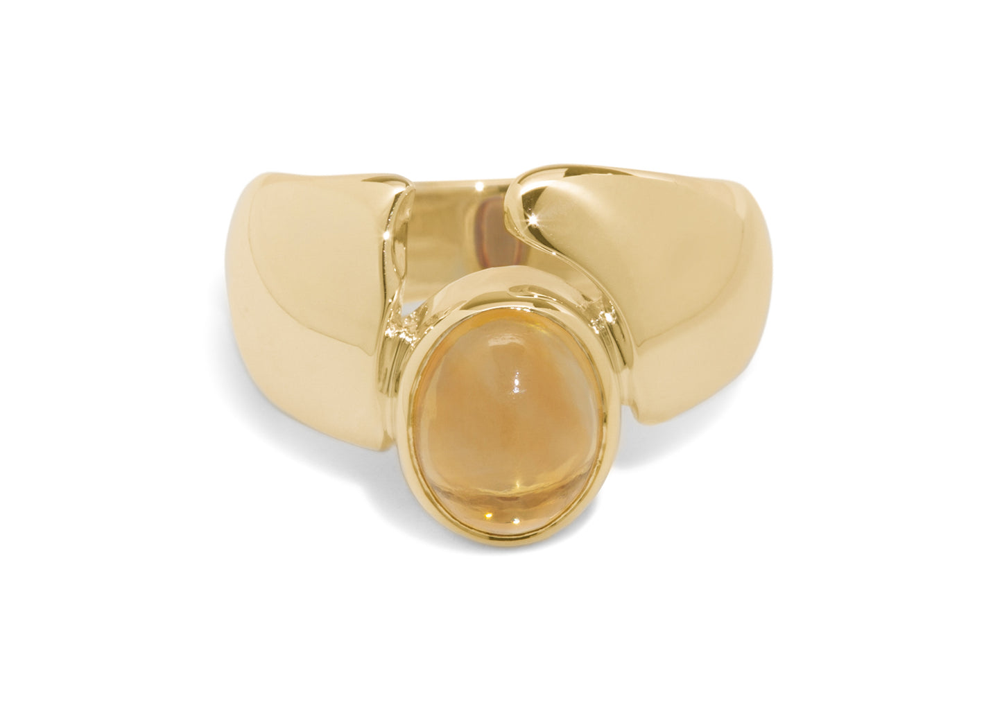 JW23 Cabochon Gemstone Ring, Yellow Gold