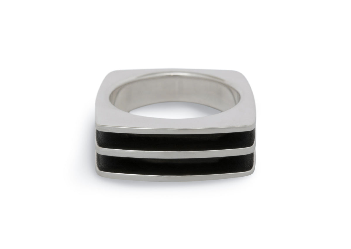 Square Fin Ring, Sterling Silver