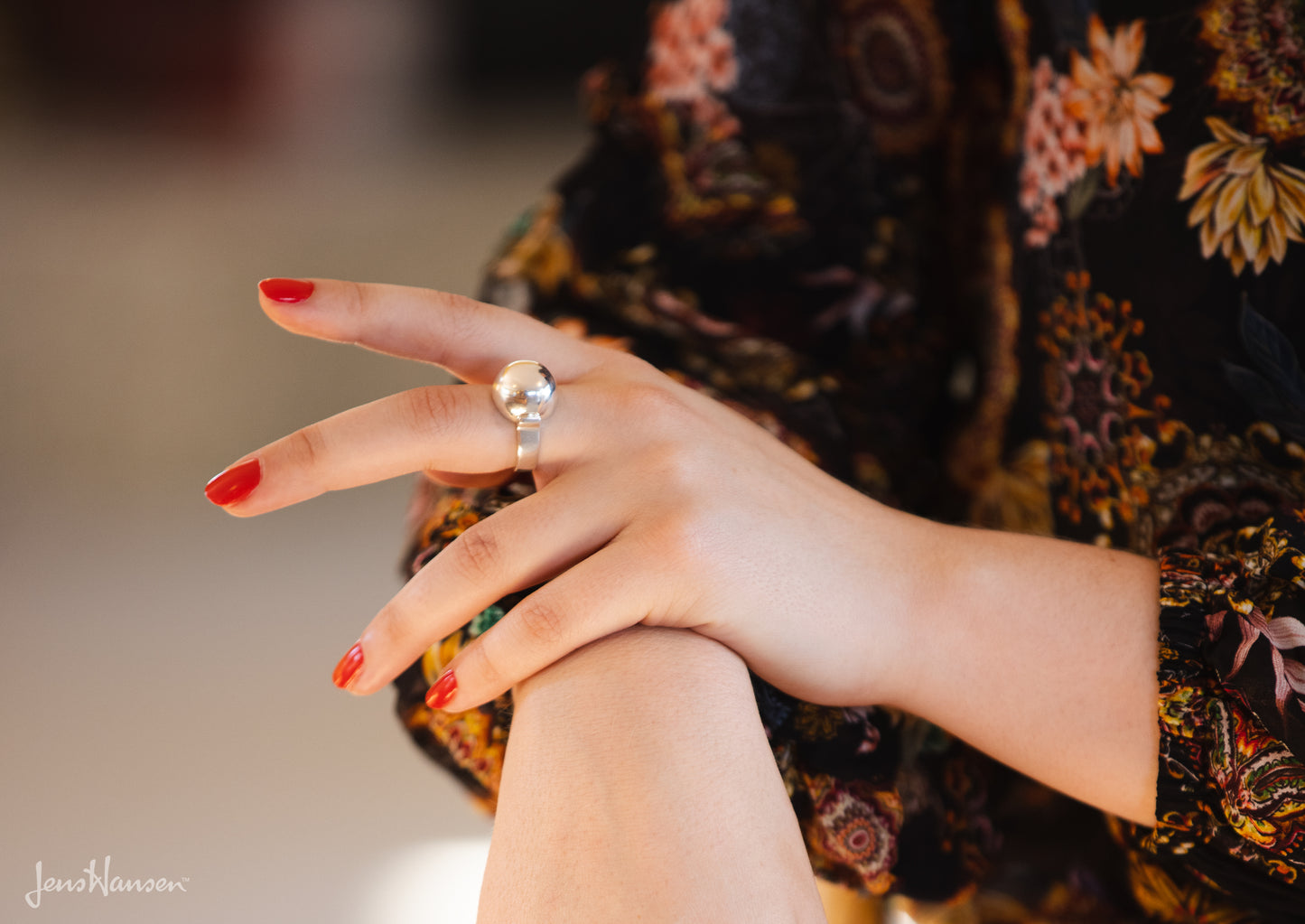 Hollow Dome Top Ring, Sterling Silver