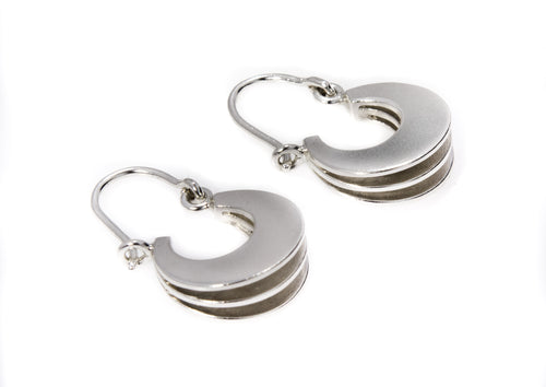 Crescent Style Sydney Fin Earrings, Sterling Silver
