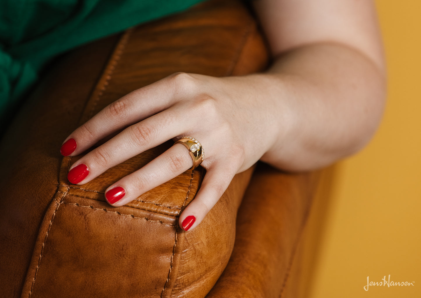 The Jens Hansen Marquise Diamond Ring, Yellow Gold