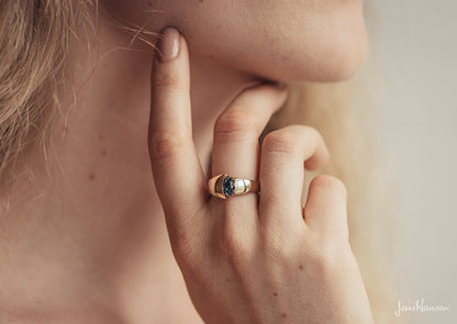 The Jens Hansen Marquise Gemstone Ring, Yellow Gold