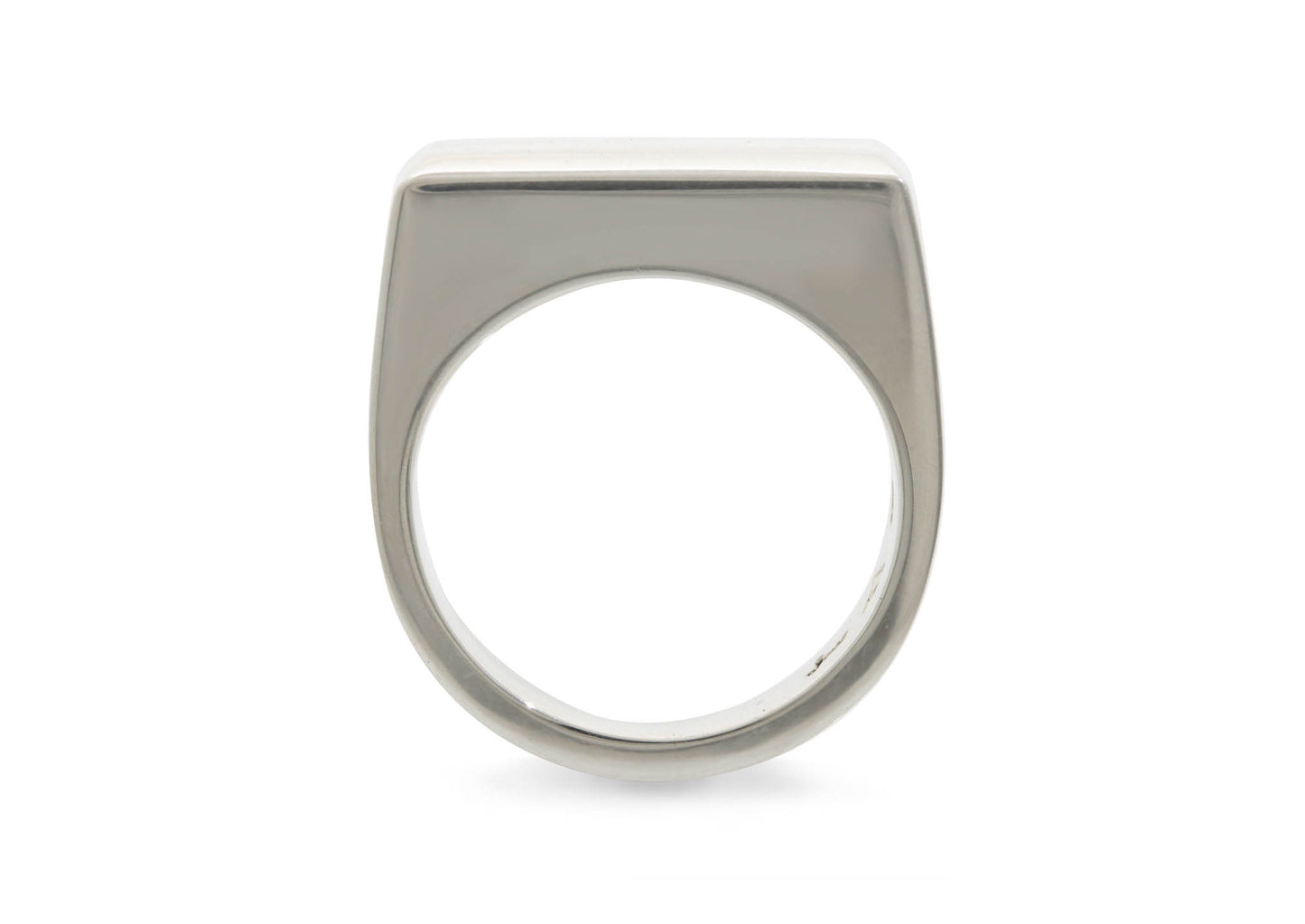 JW606 Beveled Edge Rectangle Ring, Sterling Silver