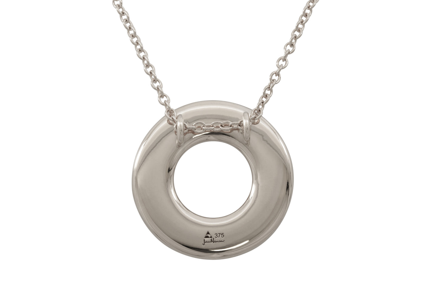 Circle Pendant with Hidden Bales, White Gold & Platinum