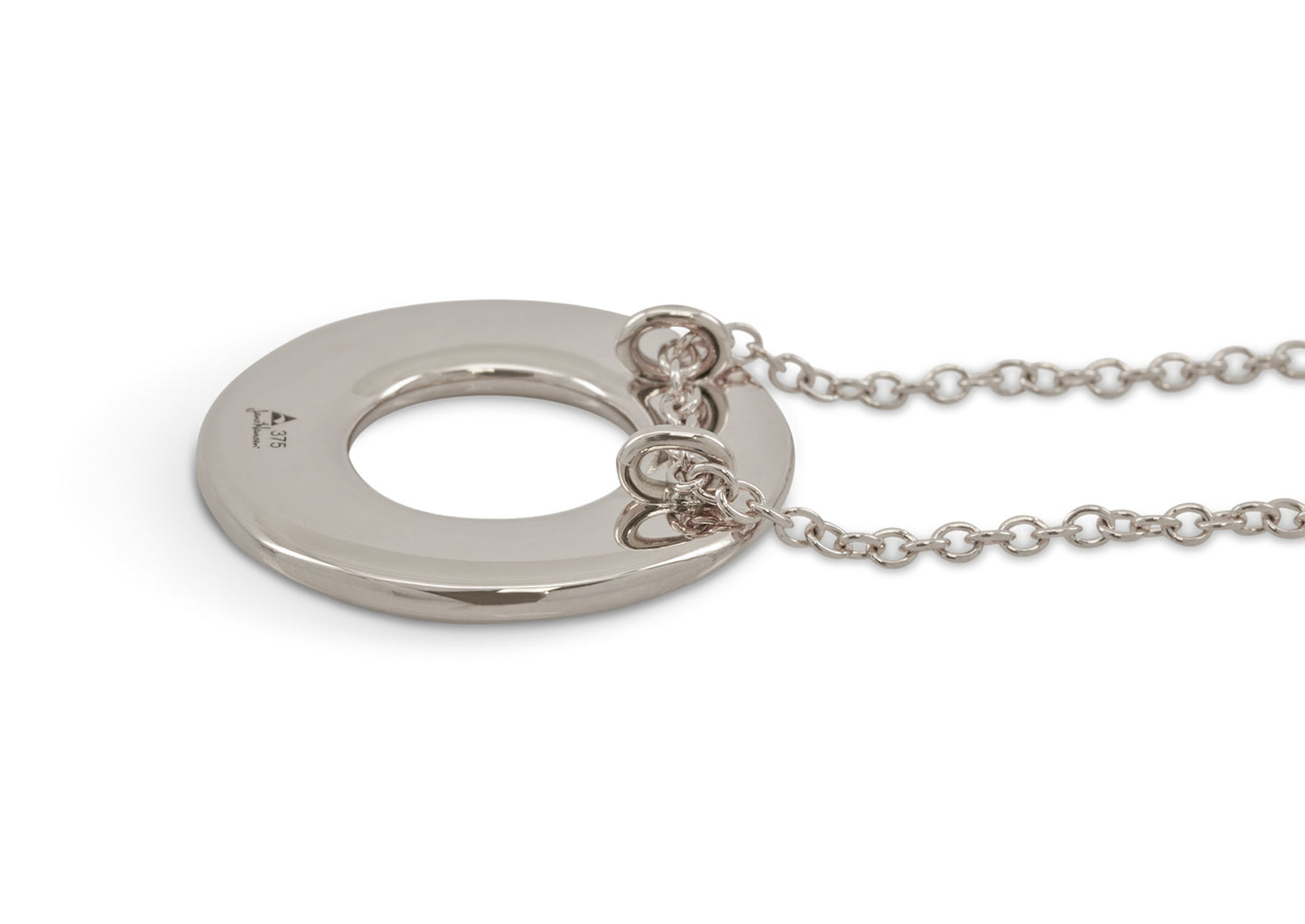 Circle Pendant with Hidden Bales, White Gold & Platinum