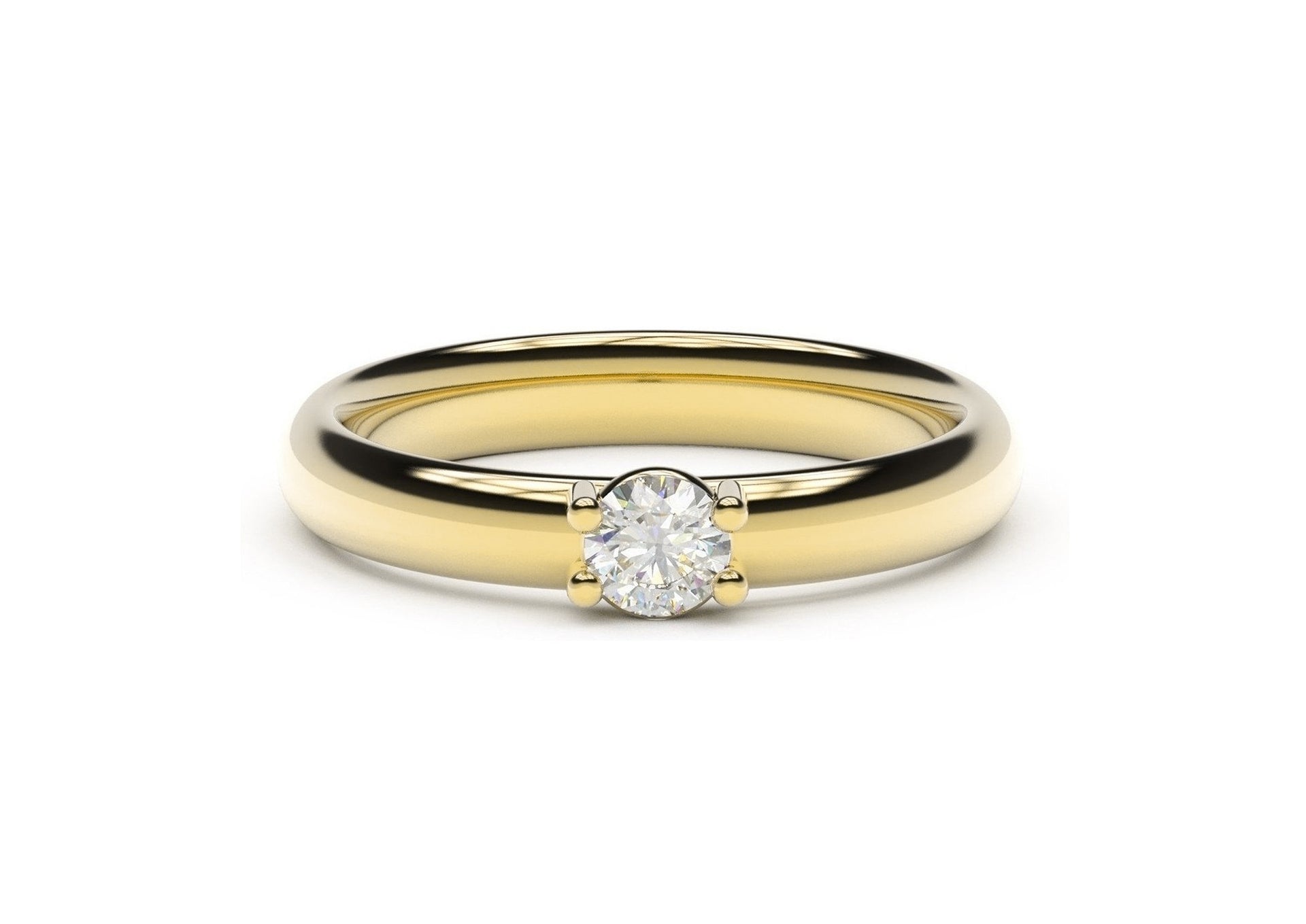 Contemporary Engagement Ring - Slim, Yellow Gold