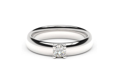 Contemporary Engagement Ring, White Gold & Platinum