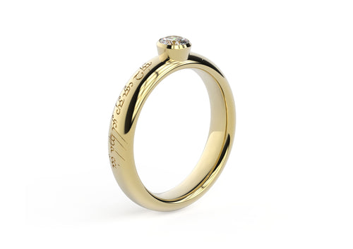 Elegant Elvish Engagement Ring, Yellow Gold