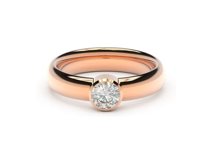 Modern Engagement Ring, Red Gold