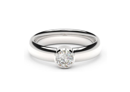 Modern Engagement Ring, White Gold & Platinum