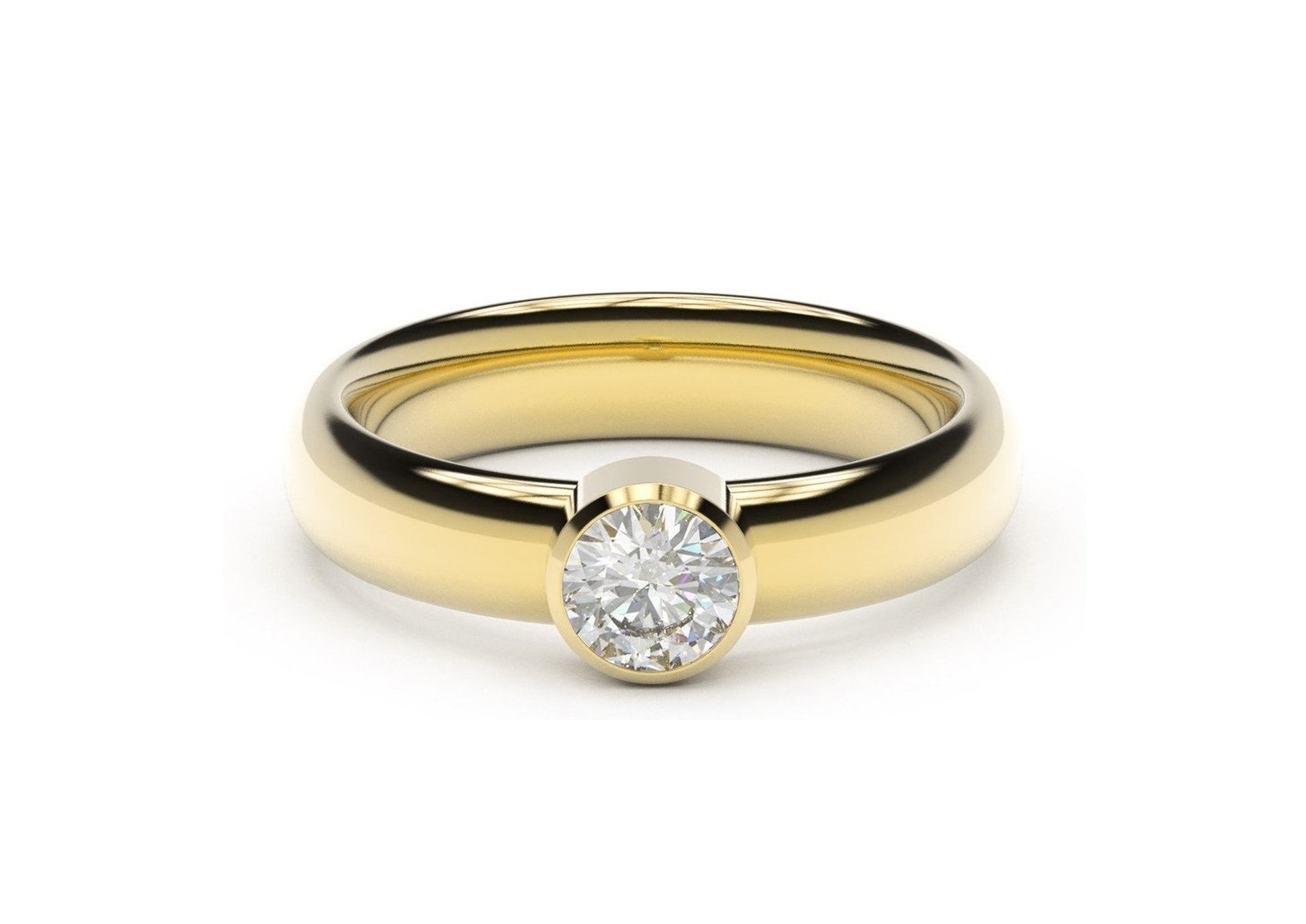 Modern Engagement Ring, Yellow Gold