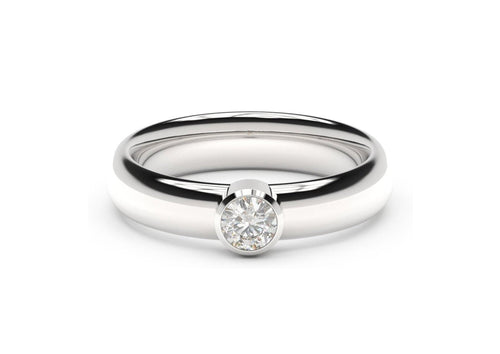 Modern Engagement Ring, White Gold & Platinum