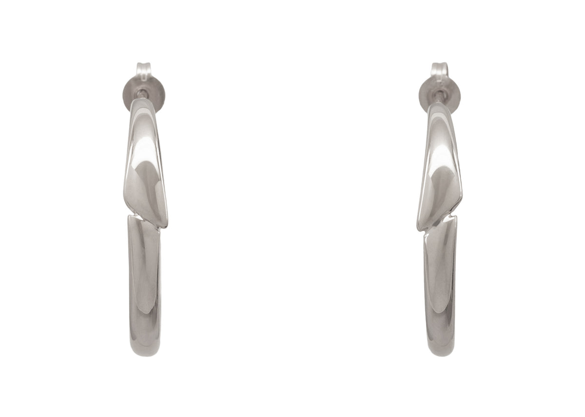 Asymmetric Earrings, White Gold & Platinum
