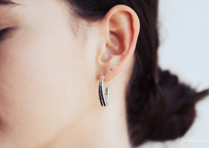 "Sydney Fin" Earrings, Sterling Silver