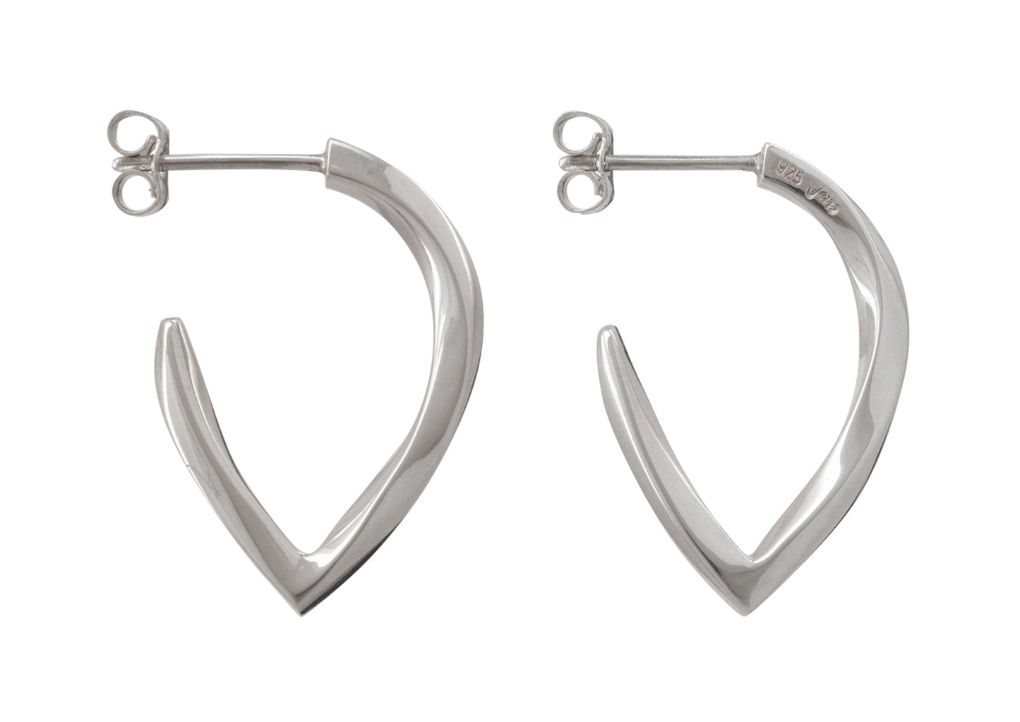 Twisted Block Earrings, Sterling Silver