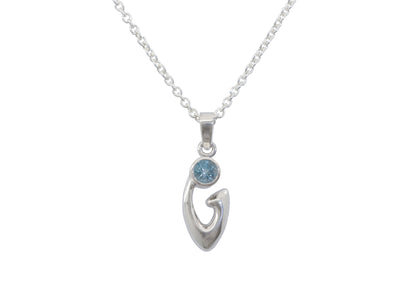 Free Form Gemstone Pendant, Sterling Silver