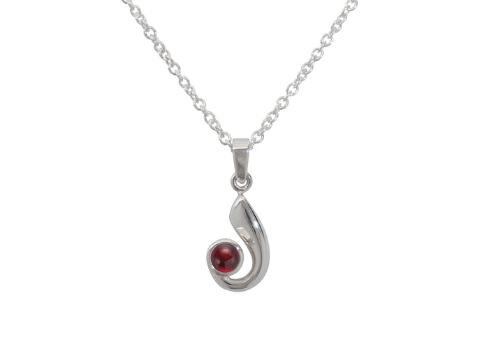 Striking Cabochon Gemstone Pendant, Sterling Silver