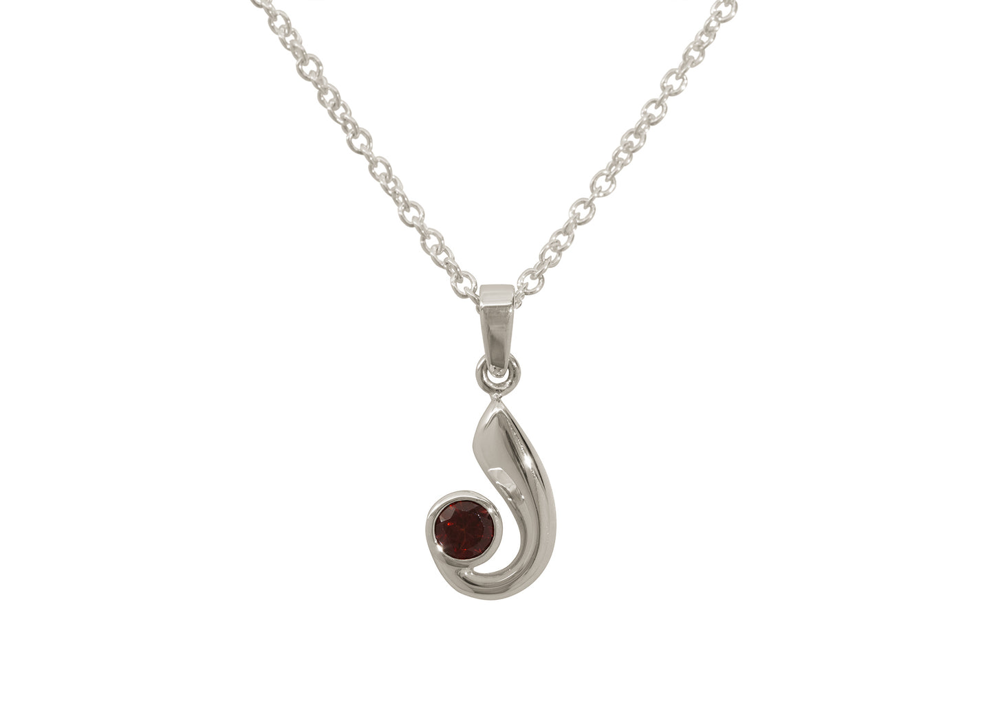 Striking Gemstone Pendant, White Gold