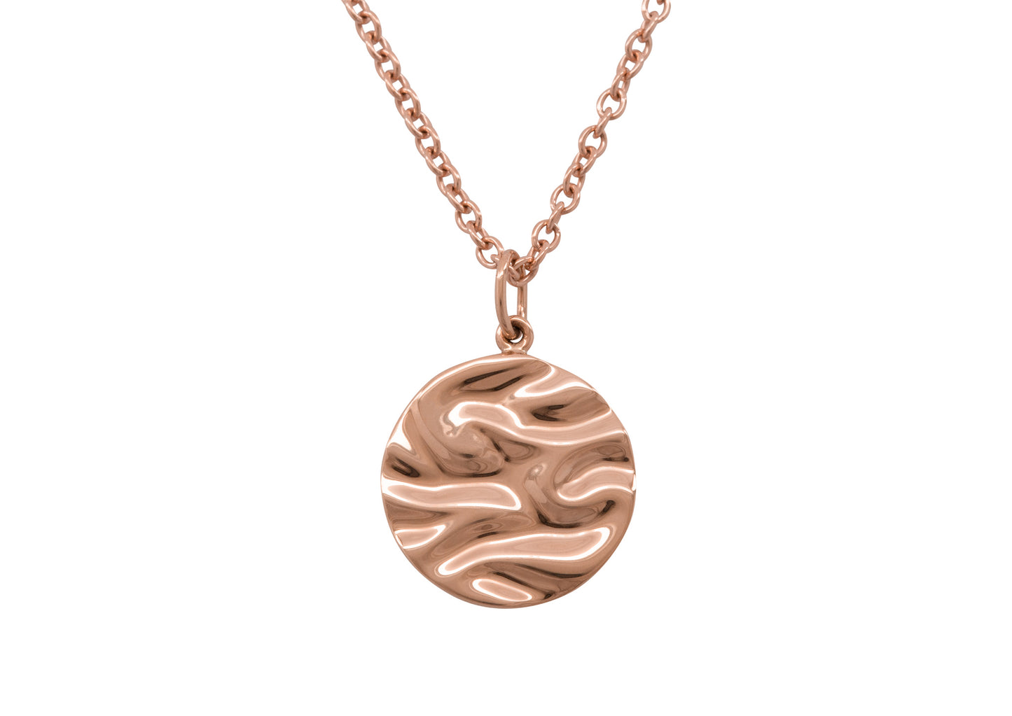 Silk Wave Pendant, Red Gold