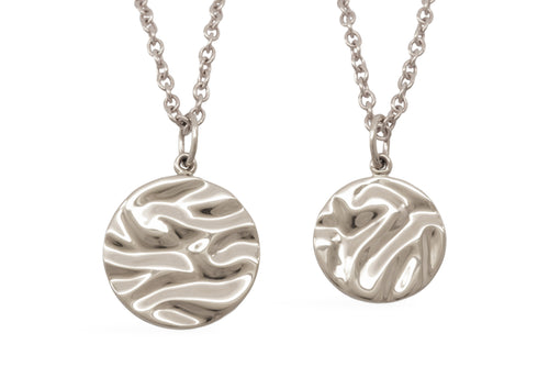 Silk Wave Pendant, White Gold & Platinum